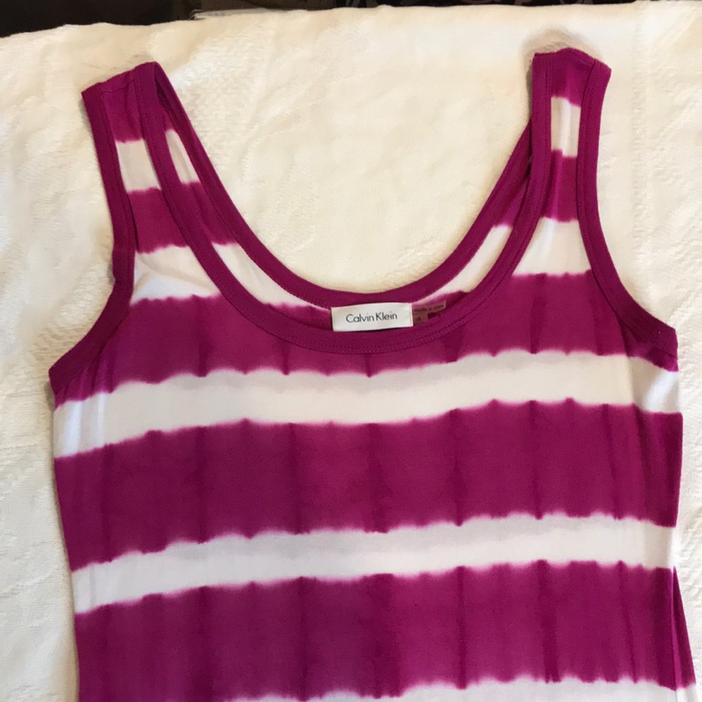 Calvin Klein Maxi Dress Tie Dye Fushia 4 - Picture 7 of 17